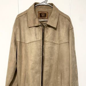 EMPORIO ARMANI Mens XL Suede Leather Camel Color Jacket Full Zip